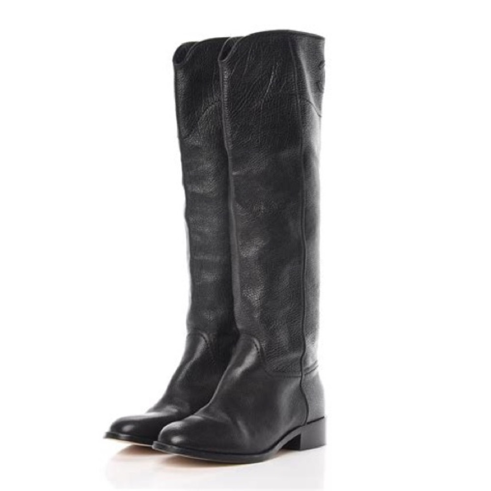 Chanel Ascot Boots Black Caviar sZ 39.5 AUTHENTIC